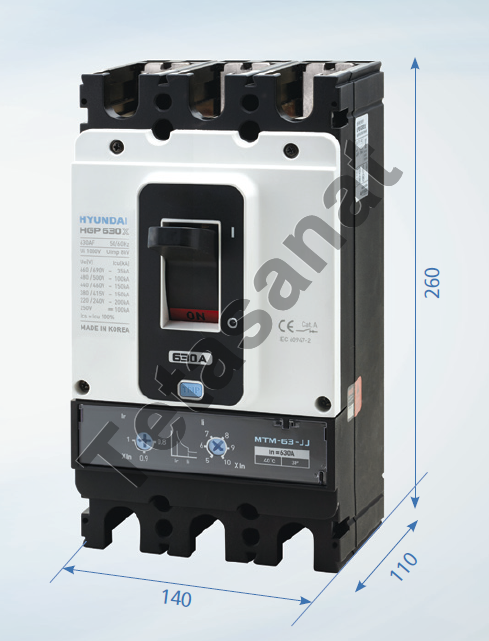 HGP-400-ADJ کلید اتوماتیک قابل تنظیم هیوندای400 آمپر - تصویر 1