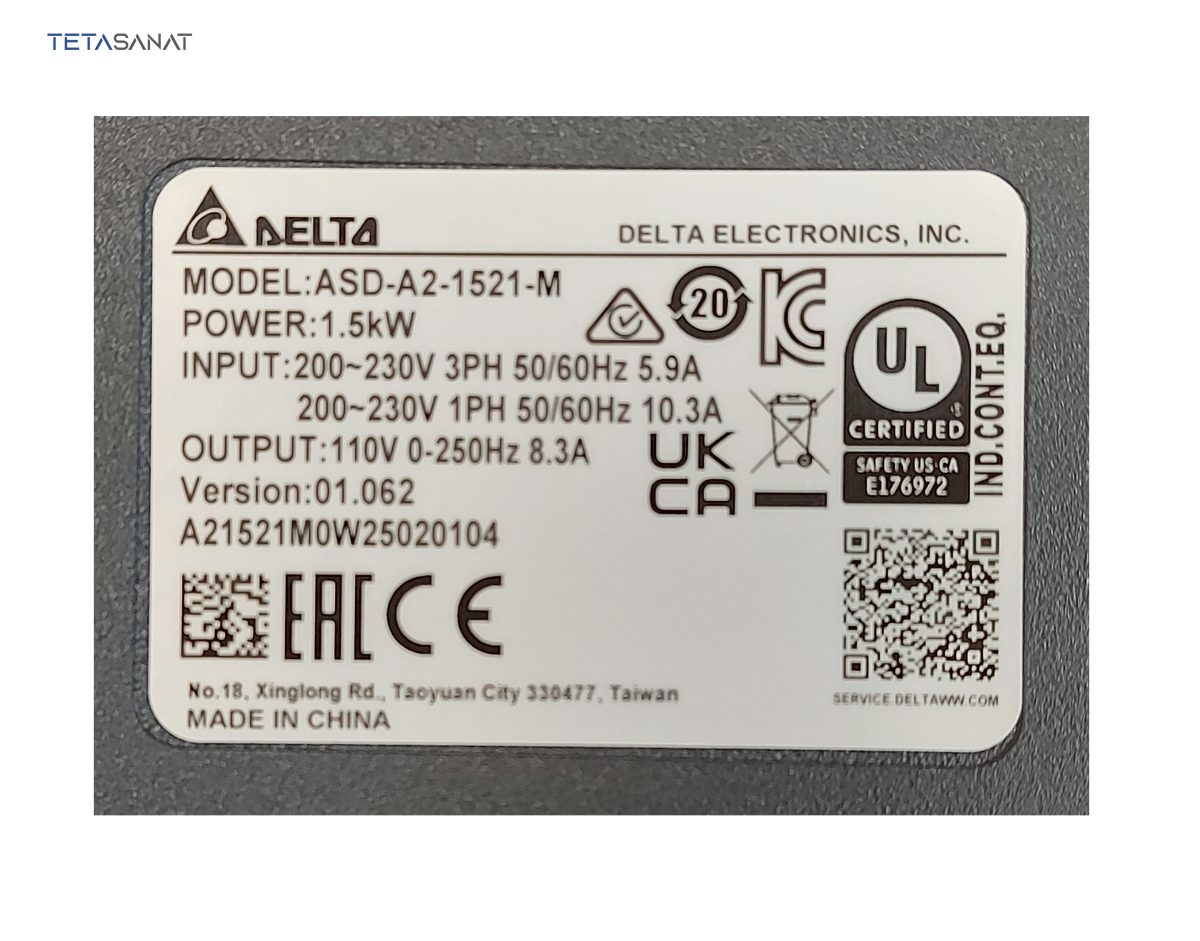 سروو درایو 1.5 کیلووات سری B2 دلتا ASD-B2-1521-B - تصویر 2