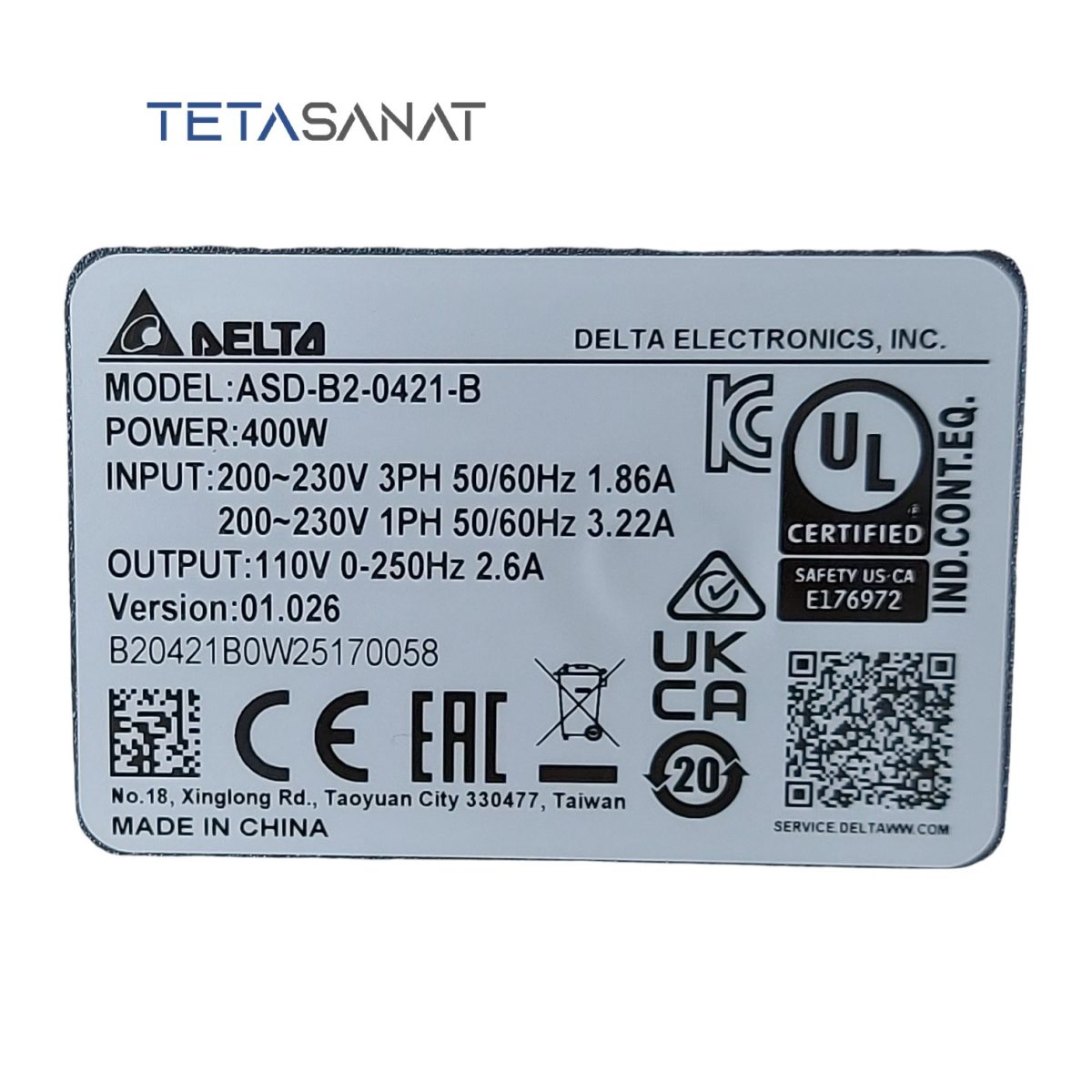 پک کامل سروو موتور ECMA-C20604SS و سروو درایو ASD-B2-0421-B دلتا سری B2 ترمزدار400 وات 3000 دور - تصویر 4