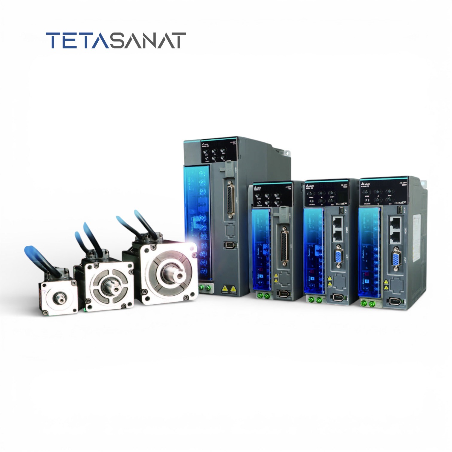 E3 پک کامل سروو موتور ECM-E3M-C20807RSE و سروو درایو ASD-E3-0721-E دلتا سری E3 ساده 750 وات 3000 دور - تصویر 1
