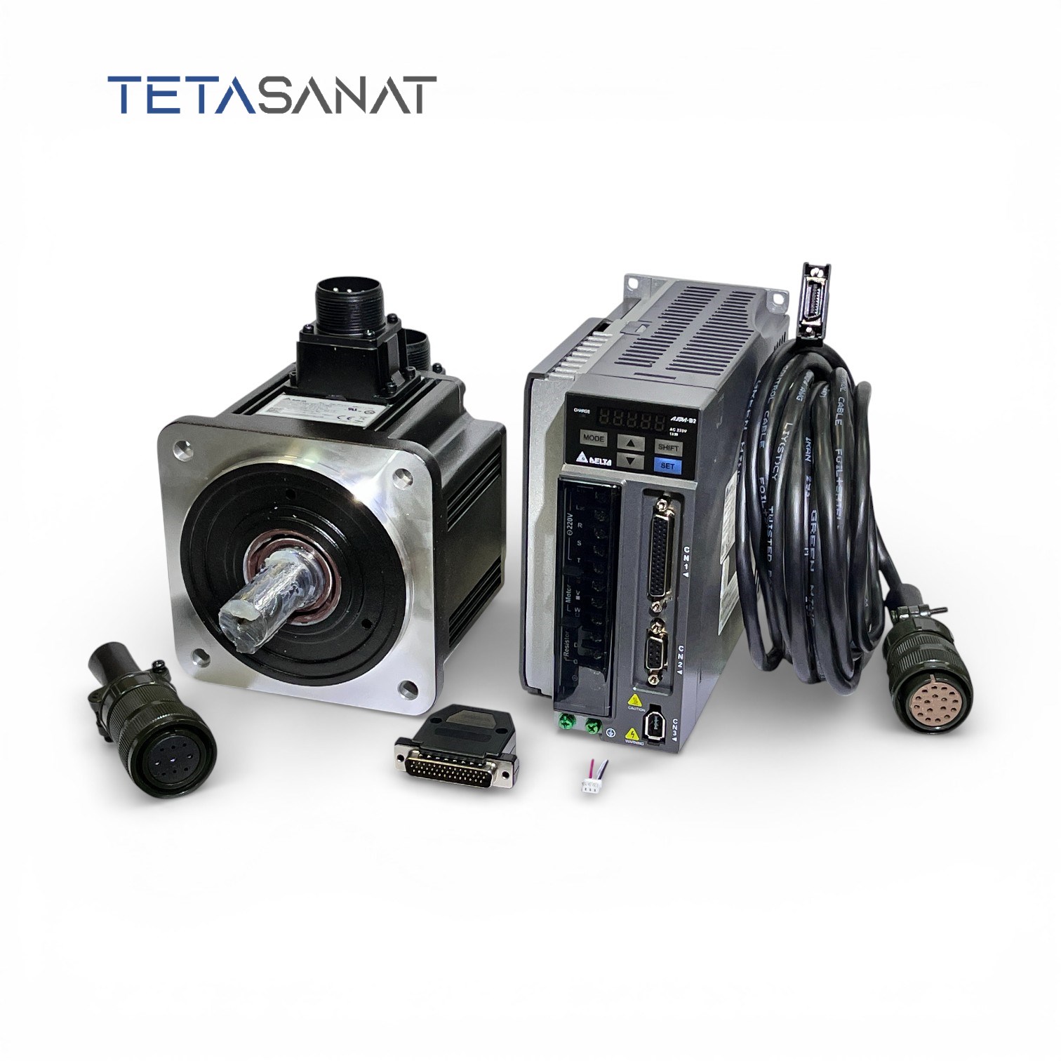 servo-delta-ECMA-E21310RS-ASD-B2-1021-B پک کامل سروو موتور ECMA-G21309RS و سروو درایو ASD-B2-1021-B دلتا سری B2 ساده 900 وات 1000 دور - تصویر 1