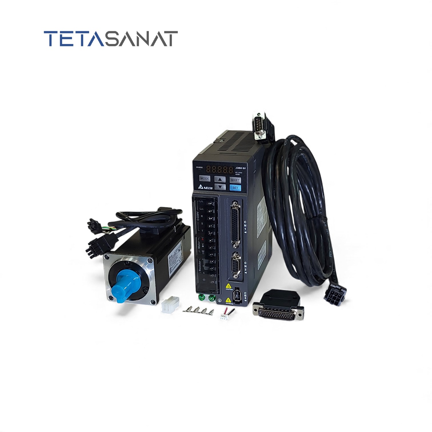 servo-drive-ASD-B2-0421-B_ECMA-C20604RS پک کامل سروو موتور ECMA-C20602RS و سروو درایو ASD-B2-0221-B دلتا سری B2 ساده 200 وات 3000 دور - تصویر 1