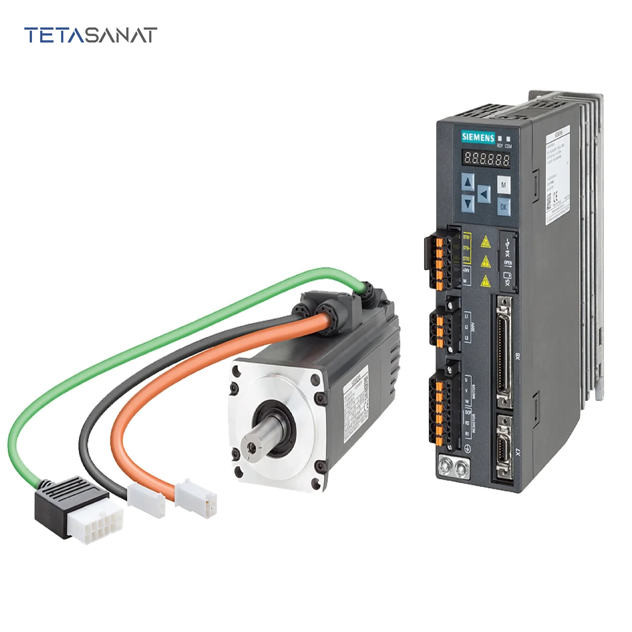 SINAMICS-SERVO-V90 پک کامل سروو موتور 1FL6064-1AC61-2AB1 و سروو درایو 6SL3210-5FE11-5UF0 زیمنس سری V90 ترمزدار 1.5 کیلووات 2000دور - تصویر 1